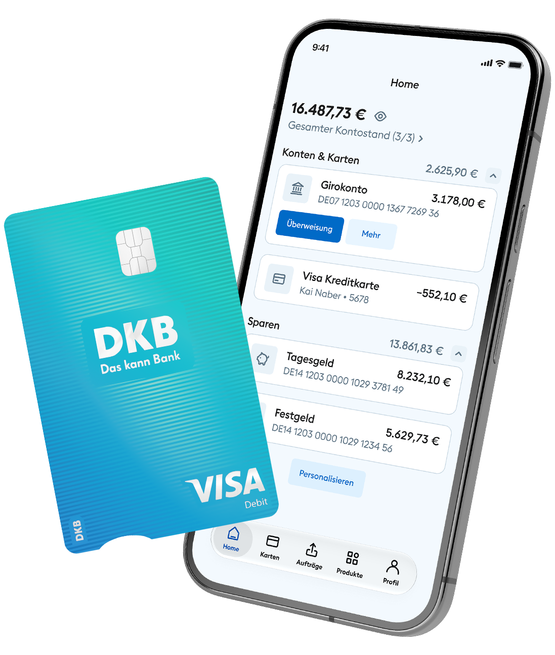 Illustration eines Smartphone mit Girokonto Umsätzen in der DKB-App